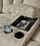 Hindmarsh Power Reclining Loveseat with Console - Basha Furniture