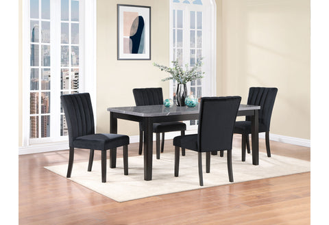GLOBAL GRAY (Dining Table + 4 Chairs) Set - Basha Furniture