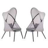 Alverta Foldable Chair Grey & Black (2/Ctn)