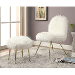 Caoimhe White/Gold Accent Chair