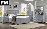 CASTILE Cal.King, E.King, Full, Queen, & Twin Bed, White, Pink, & Grey