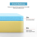 Artemisia 8" Cal. King, E.King, Full, & Queen Memory Foam Mattress