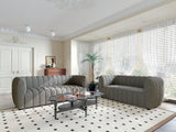 AVERSA Loveseat, Black, Gray, & White