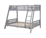 Emilee Twin/Full Bunk Bed White, Grey, Espresso, & Black