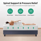 Forsythia 12" Queen Green Tea Gel Memory Foam