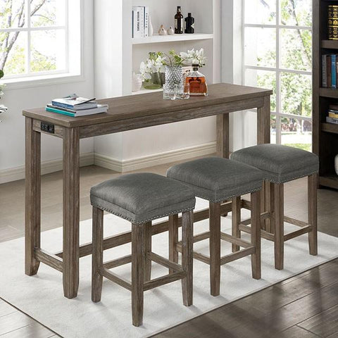 CAERLEON 4 Pc. Counter Ht. Table Set, Wire-brushed Gray image