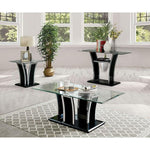 Staten Glossy Black/Chrome End Table