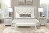 Stella Mia 4 Pc 5 Pc Queen Bedroom Set White & White