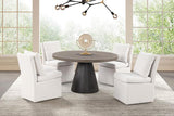 Broager 5 Pc Dining Table Set (Light Gray Caster Chairs)