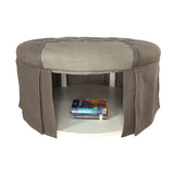 Claes Round Ottoman Gray