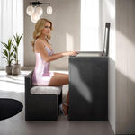 Ashbourne Bedside Vanity Set with Stool Contemporary