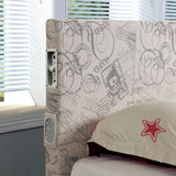 Evans E.King & Cal.King Bed Espressso, White, & Camel