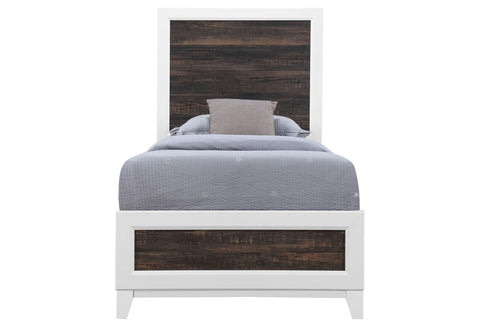 LISBON OAK AND WHITE TWIN BED