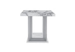 YLIME WHITE MARBLE END TABLE image