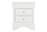 POMPEI METALLIC WHITE NIGHTSTAND