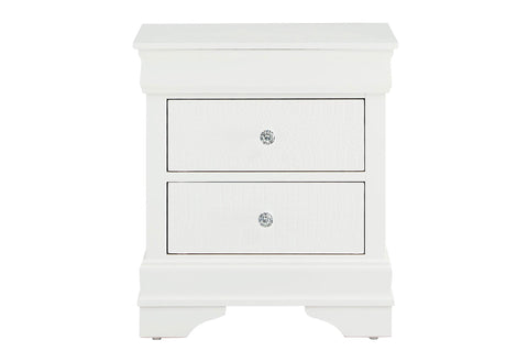 POMPEI METALLIC WHITE NIGHTSTAND