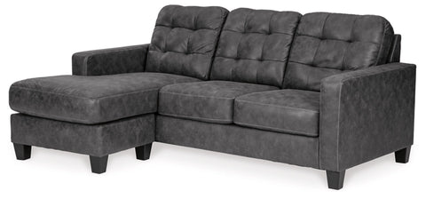 GunMetal Sofa Chaise - Basha Furniture