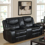 GATRIA Black Console Love Seat w/ 2 Recliners image