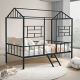 Rhonda Twin Loft Bed White, Silver, & Black