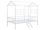Rhonda Twin Loft Bed White, Silver, & Black