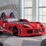 Trackster Bed White, Red,, Black, & Blue