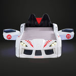 Trackster Bed White, Red,, Black, & Blue