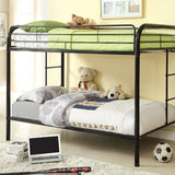 Rainbow Twin/Twin Bunk Bed Black, Silver, & White