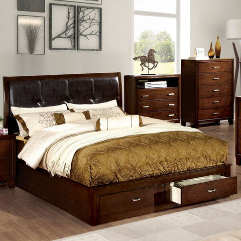 Enrico III Brown Cherry Full Bed - Basha Furniture